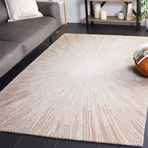 Abstract Ivory/Dark Beig 4 ft. x 6 ft. Eclectic Star Area Rug