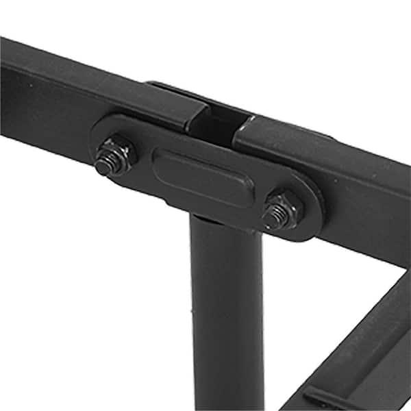Zephyra Black Metal Foldable Frame Twin Platform Bed with Underbed Storage