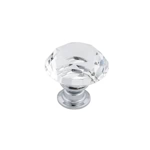 Bolzano Collection 1-3/16 in. (30 mm) Crystal and Chrome Contemporary Cabinet Knob