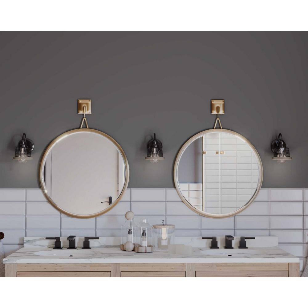 Antique Bronze Industrial Mesh Shade Bath Vanity Light