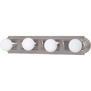 Nuvo 24 in. 4-Light Brushed Nickel Vanity Light with No Shade