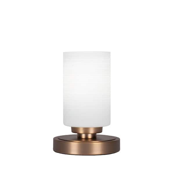 Unbranded Quincy 8 in. New Age Brass Accent Lamp with Glass Shade