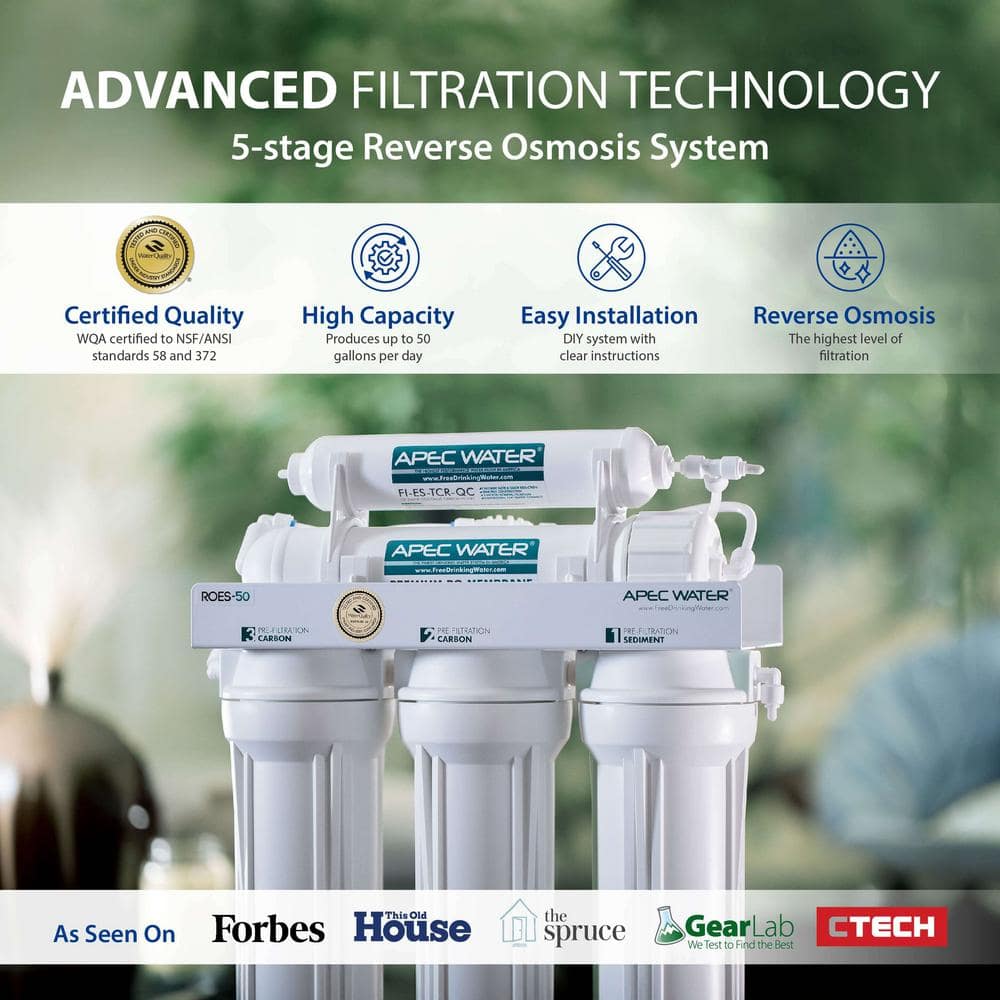 APEC 5-Stage White Reverse Osmosis Water Filtration System