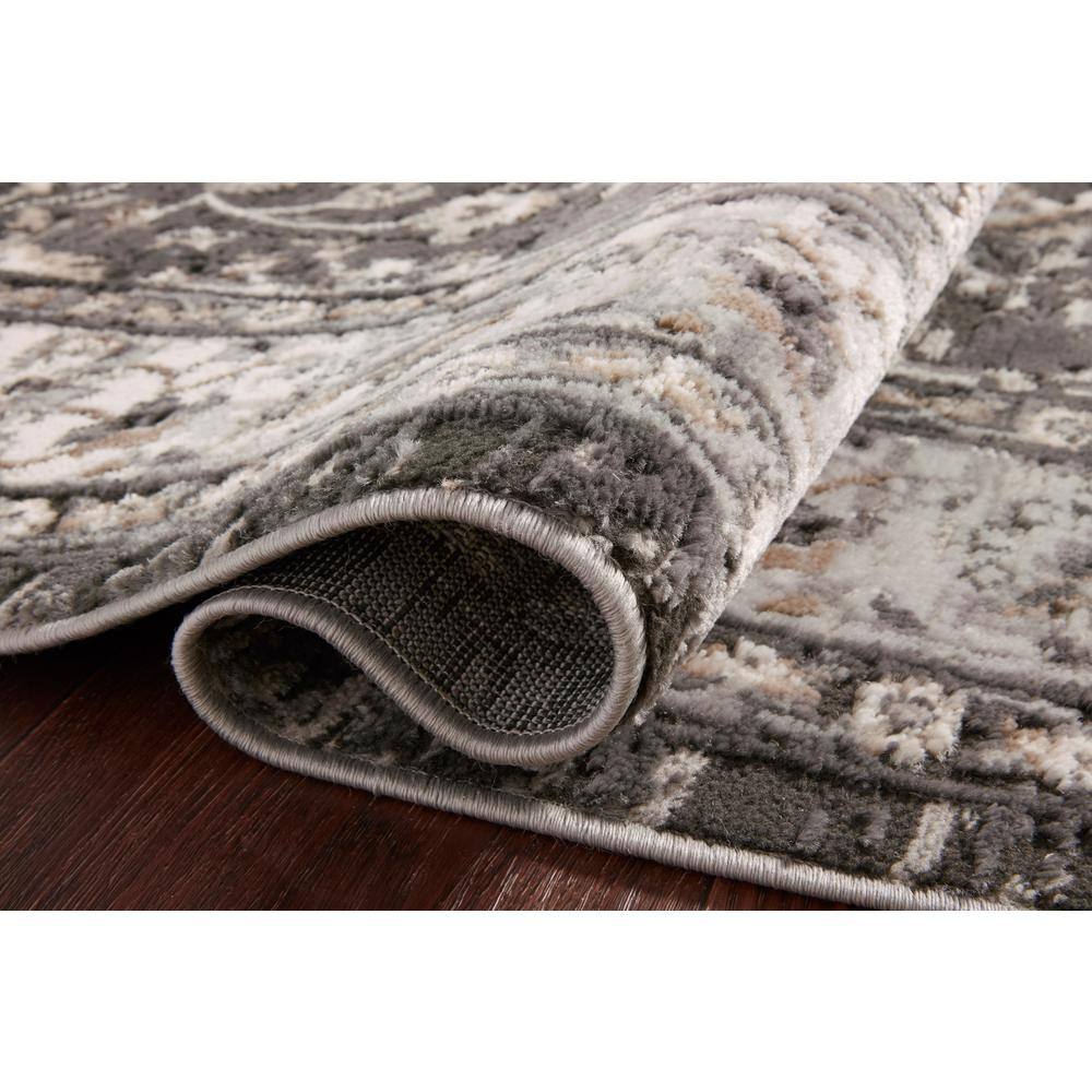 Estelle Charcoal Grey 7'-10" x 10'-2" Oriental Wool-Blend Area Rug