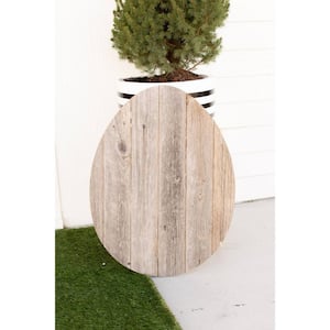 24 in. Weathered Gray Rustic Farmhouse Gray Wood Large Egg