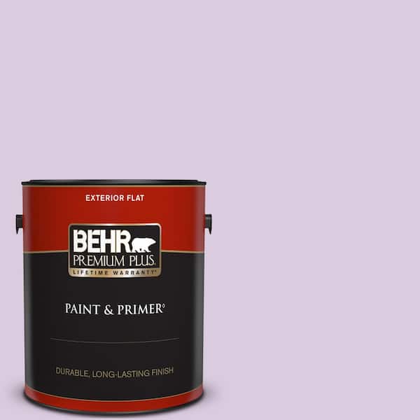 BEHR PREMIUM PLUS 1 gal. #660C-2 Violet Mist Flat Exterior Paint & Primer