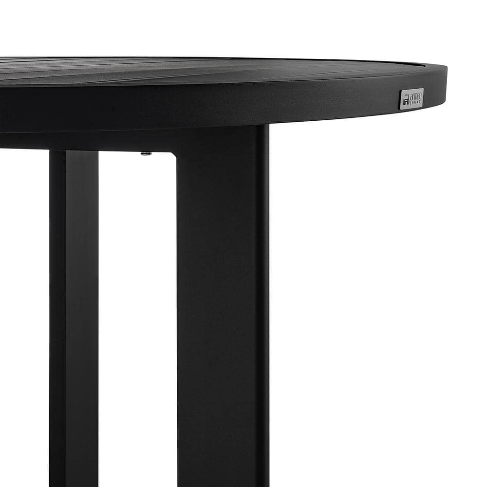 Grand Black Round Aluminum Outdoor Dining Table
