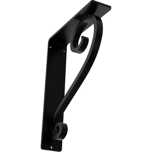 Ekena Millwork 2 in. x 10 in. x 7-1/2 in. Wrought Iron Triple Center Brace Edwards Bracket