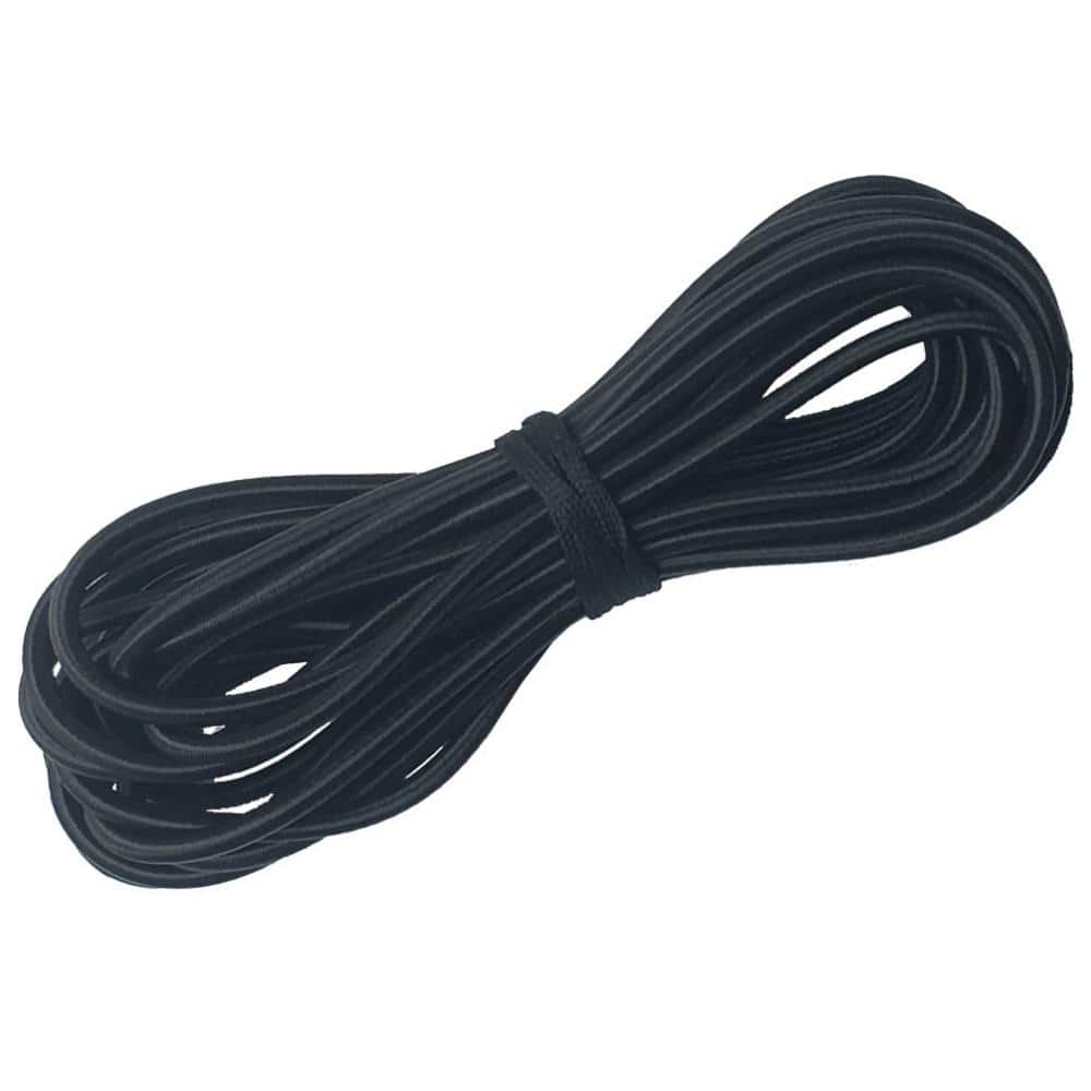 Elastic Bungee Shock Cord 1/4 in x 25 ft Black Stretch Rope for Kayak Deck Cargo Tie-Down DIY Projects price history on PriceWatchPro