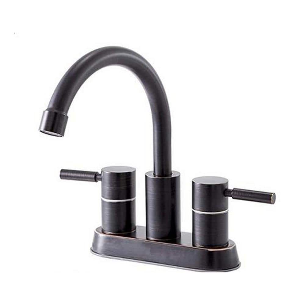 4 in. Centerset 2-Handle Bathroom Faucet in Oil Rubbed Bronze Bathroom Sink