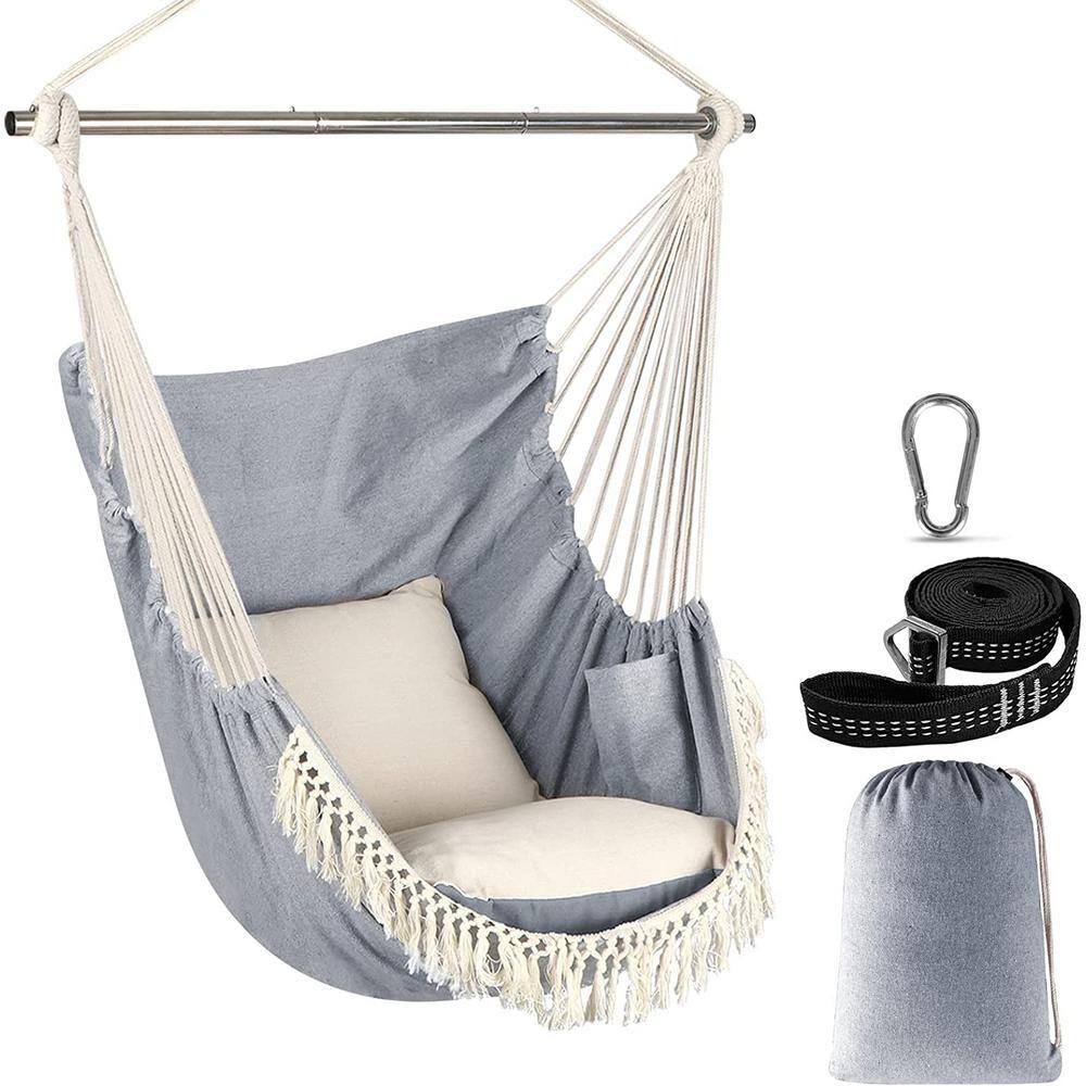 Sunyear Hammock Chair, Gray and White 