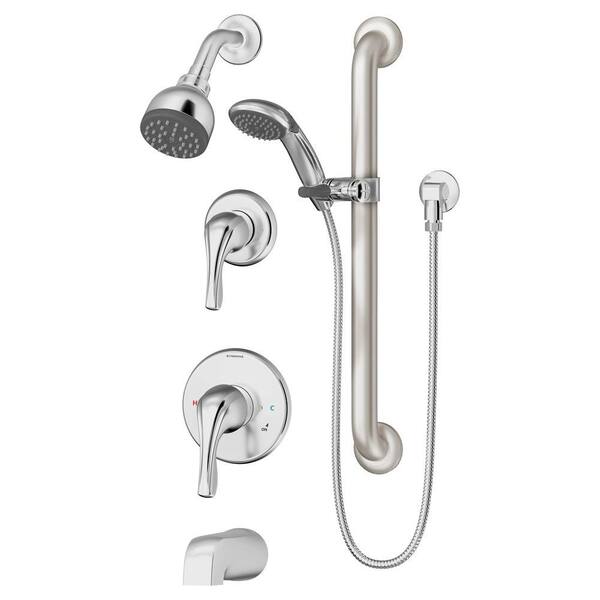 Symmons Origins Temptrol 1-Spray Dual Showerhead and Handheld Showerhead with Pressure Balancing Valve in Polished Chrome