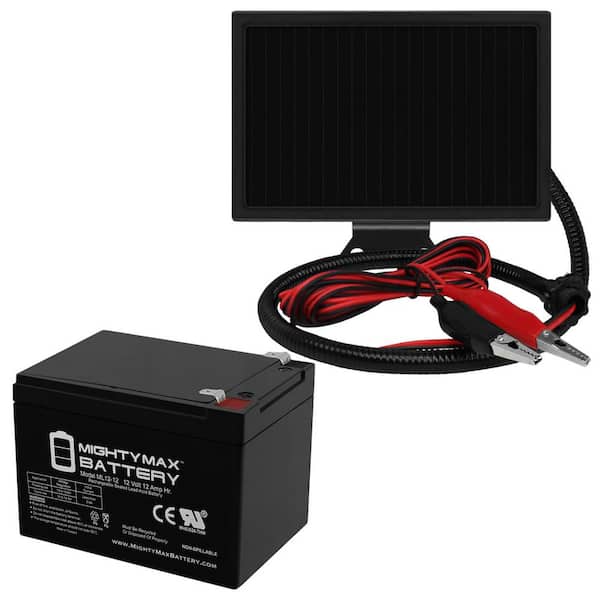 MIGHTY MAX BATTERY 12V 12AH Battery for Data Shield 400 + 12V Solar Panel Charger