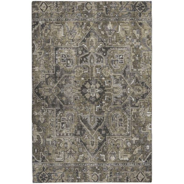 Dream Shag Premium Machine Washable Abstract ADS570 Taupe 9 ft. x 12 ft. Area Rug
