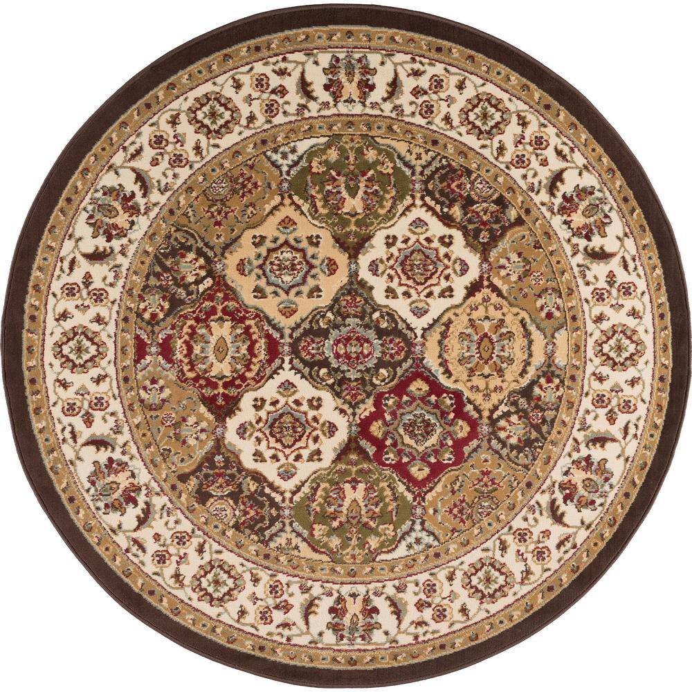 Tayse Rugs Laguna Multi 5 ft. x 5 ft. Round Indoor Area Rug4588 Multi