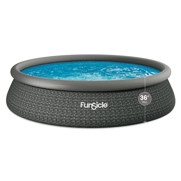 QuickSet 15 ft. x 36 in. Round 36 in. Inflatable Above Ground Pool Set with Pump