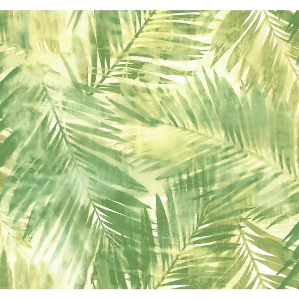 Seabrook Designs Kentmere Tropical Leaf Green and White Paper Strippable Roll (Covers 60.75 sq. ft.)