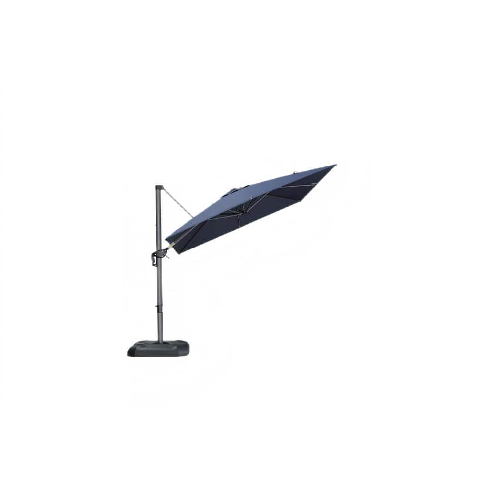 9 ft. Square Outdoor Patio Umbrella Cantilever Umbrella Aluminum Offset 360° Rotation Umbrella with Base, Navy Blue price history on PriceWatchPro