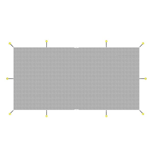 BANSA ROSE 16 ft. x 36 ft. Rectangular Light Gray in Ground Pool Safety Cover with Adjustable Strap