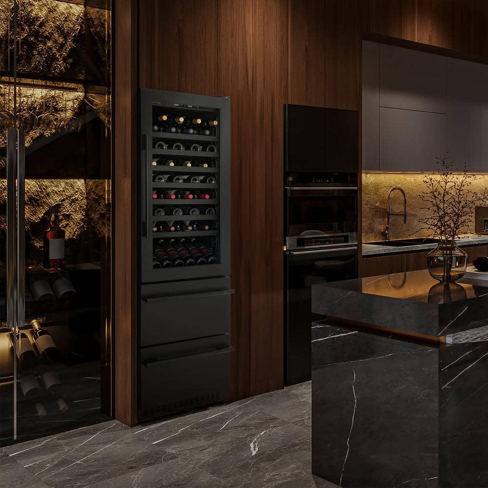 Estate 24" Black Stainless Steel Dual Zone Wine and Beverage Fridge
