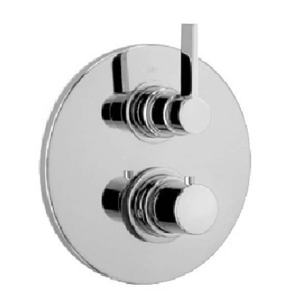 LaToscana Elix 2-Handle 1-Spray Shower Faucet with Thermostatic Valve with Ceramic Disk Volume Control in Brushed Nickel