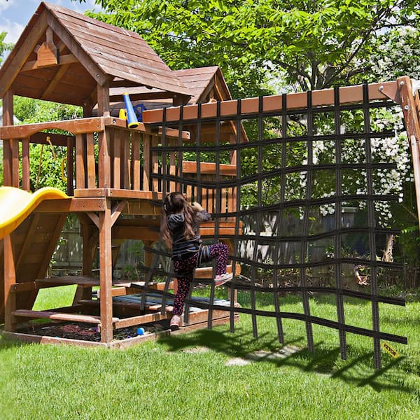 Climbing Ladder Rope Treehouse Swing Set Cargo Net Outside Child Play House 