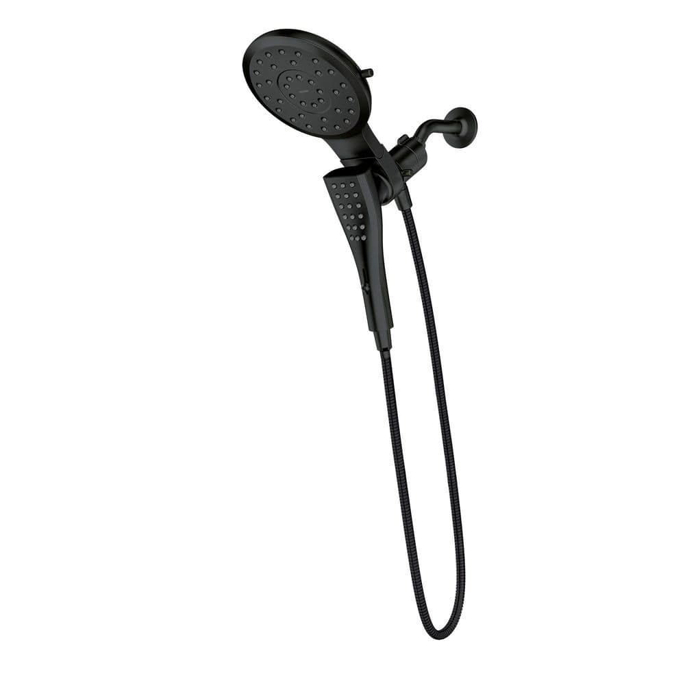 Verso 8-Spray 7 in. Dual Wall Mount Fixed and Handheld Shower Head 1.75 GPM with Infiniti Dial in Matte Black price history on PriceWatchPro