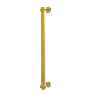 18 in. Center-to-Center Refrigerator Pull with Dotted Aents in Polished Brass