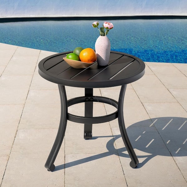 Nuu Garden Black Metal Outdoor Bistro Coffee Table