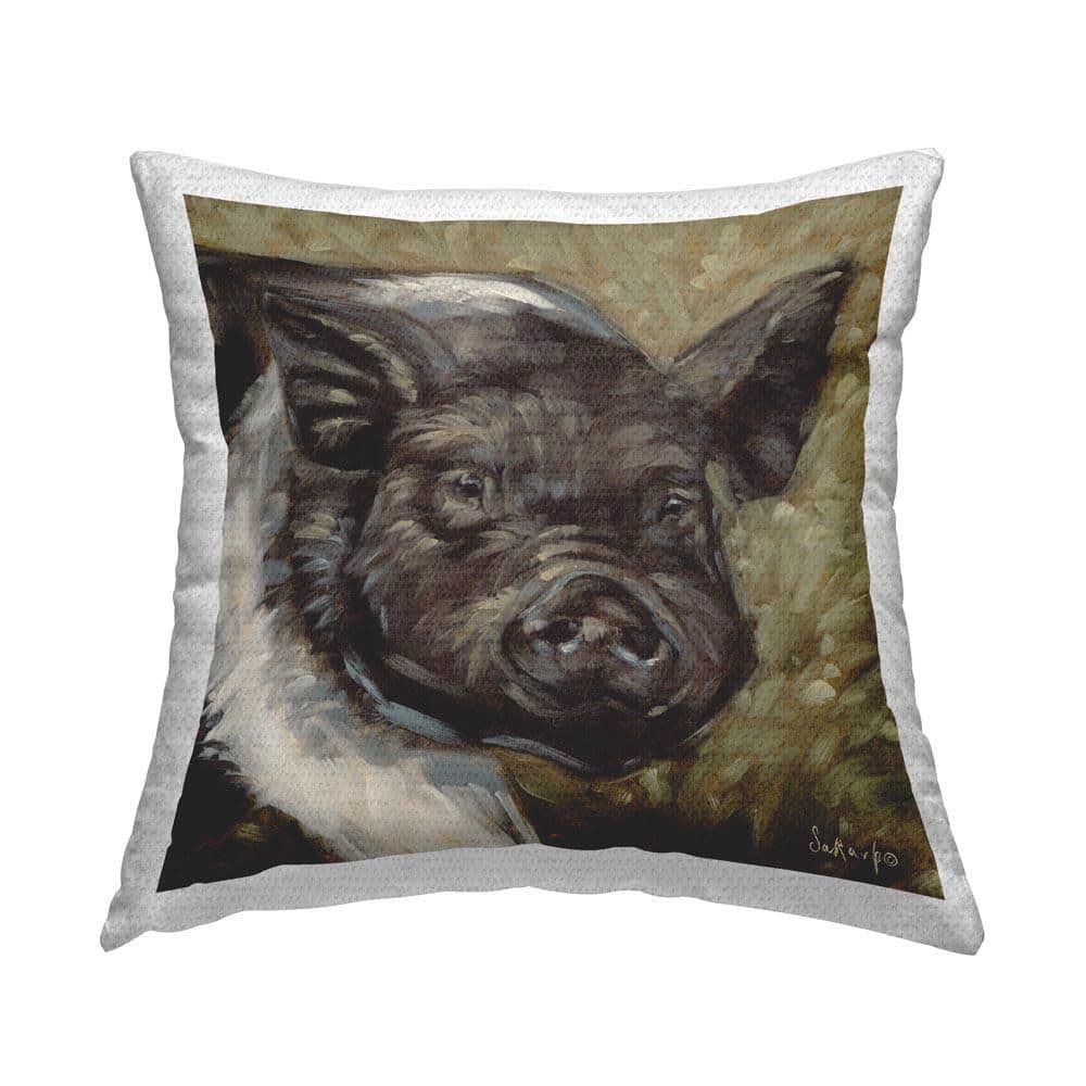 Abstract Farm Pig Outdoor Printed Throw Pillow by Sara G. Designs price history on PriceWatchPro