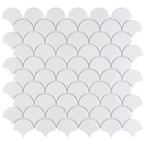 Expressions Scallop White 11-1/4 in. x 12 in. Glass Mosaic Tile (0.96 sq. ft./Each)