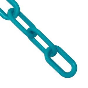 1.5 in. (#6,38 mm) x 100 ft. Turquoise Plastic Barrier Chain