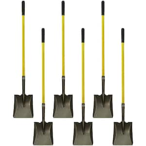 48 in. Classic Fiberglass Handle with Heavy-Duty Steel Square Point Blade Shovel and Cushion Grip (6-Pack)