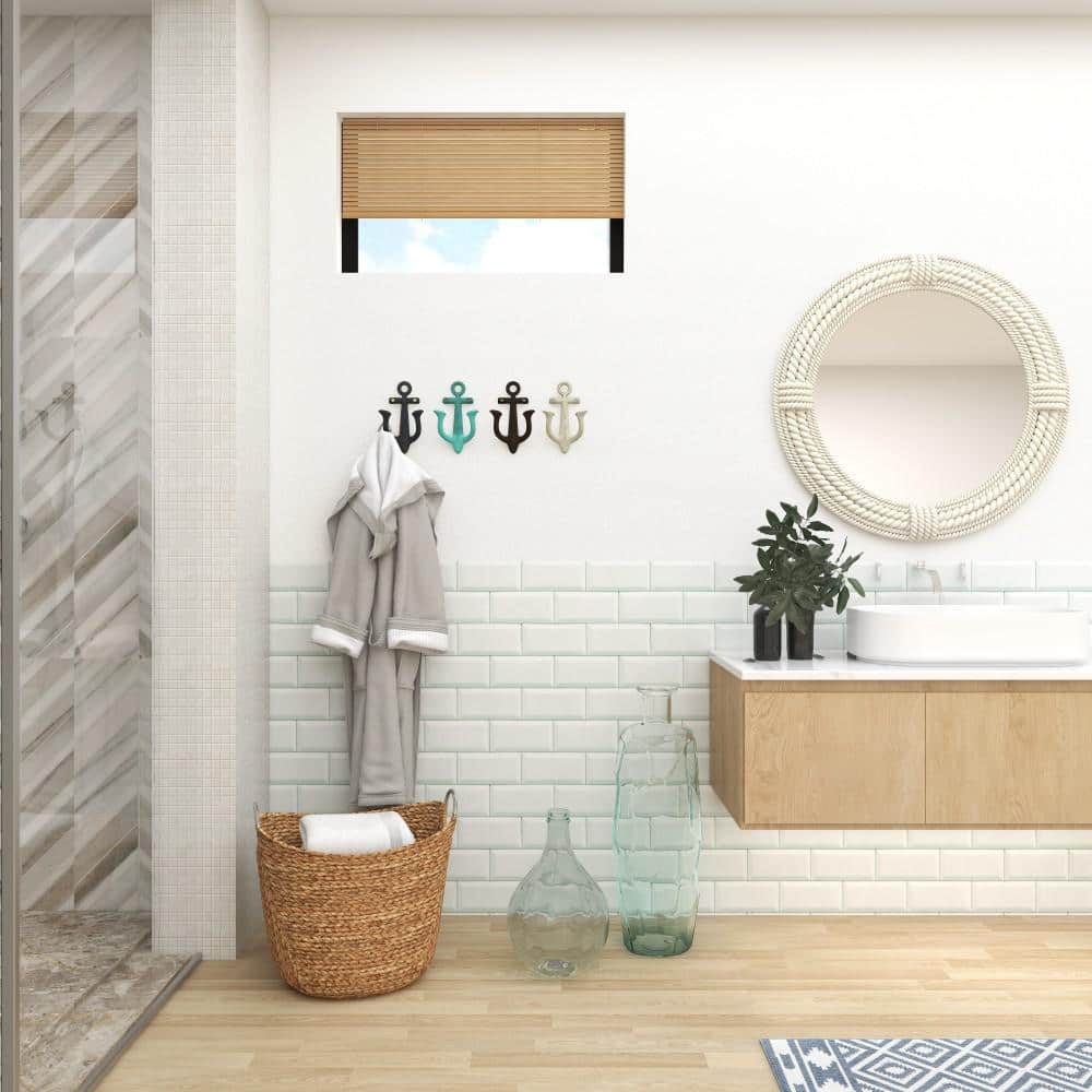Multicolored Metal Anchor Wall Hooks Set of Four