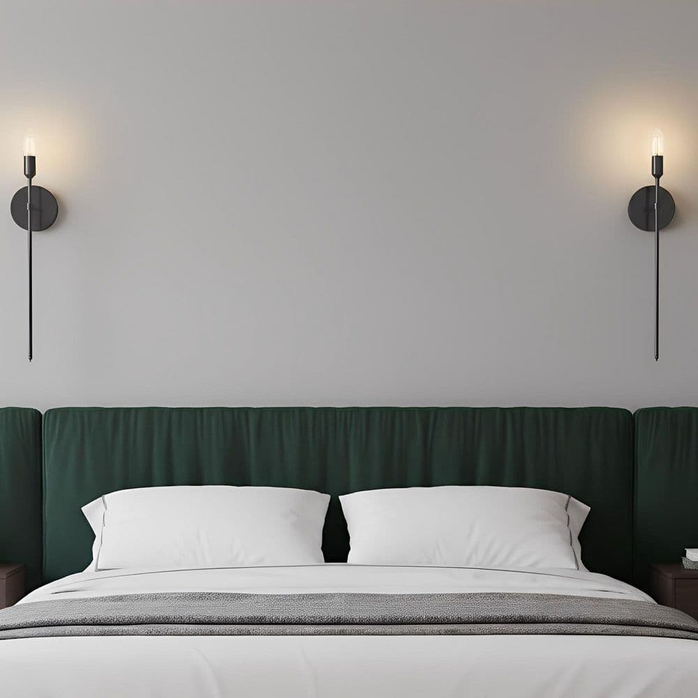 23 in. 1-Light Black Candlestick Wall Sconce, Set of 2 Long Modern Candle Holders for Bedroom, Dining Room, Living Room price history on PriceWatchPro