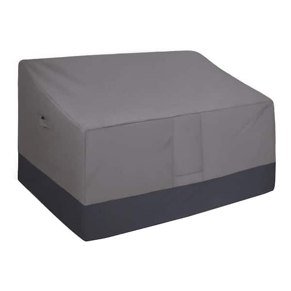 80 in. W x 37 in. D x 33" H Gray/Dark Gray Waterproof Outdoor Couch Cover Heavy Duty 3-Seater Patio Sofa Cover Air Vent