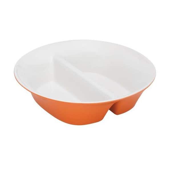 Rachael Ray Round and Square 12 in. Divided Dish in Orange