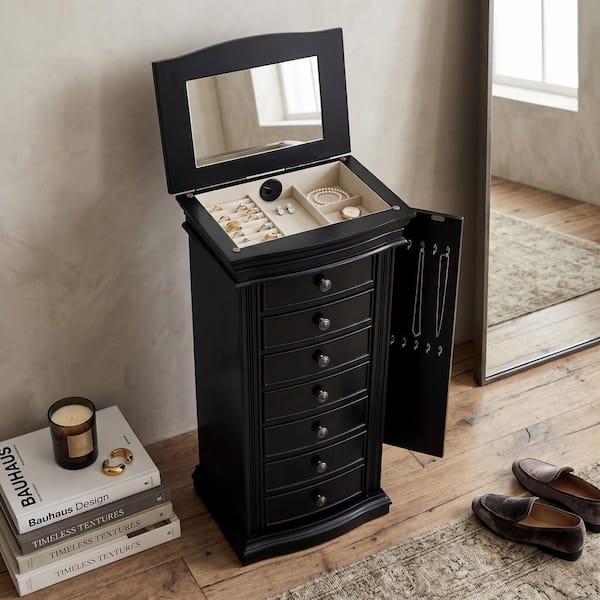 HIVES HONEY LUKE Black JEWELRY ARMOIRE 6008-615 - The Home Depot