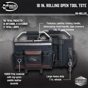 18 in. Rolling Tool Tote Bag with Extended Handle