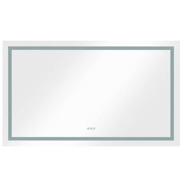 HBEZON 40 in. W x 24 in. H Rectangular Frameless Anti-Fog Adjustable Light Wall Mount Bathroom Vanity Mirror in Backlit Light