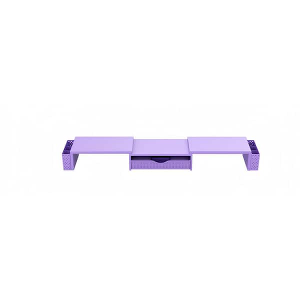 Dracelo 40.6 x 4.3 in. Purple Metal Desktop Organizer and Accessories ...