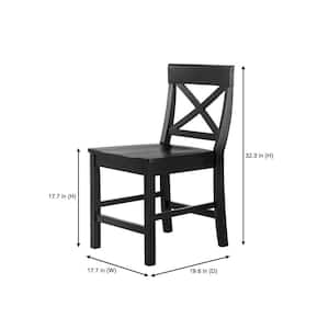 Cedarville Charcoal Black Wood Dining Chair with Cross Back (Set of 2)