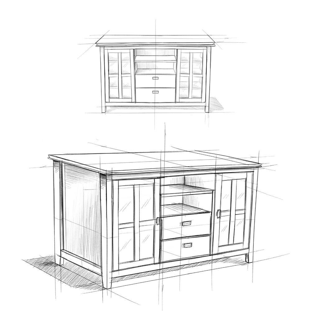 Artisan Natural Aged Brown Solid Pine 53" TV Media Stand