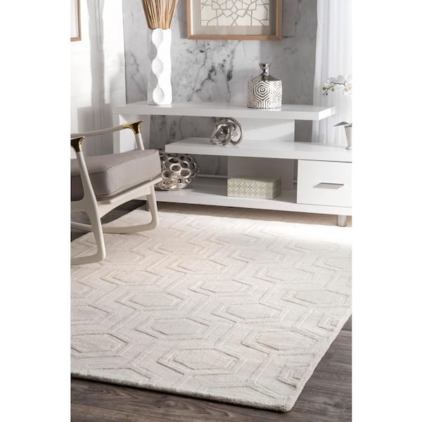 Ambrose Geometric Ivory 4 ft. x 6 ft. Area Rug
