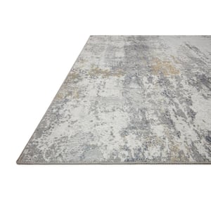 Drift Ivory/Granite 2 ft. 6 in. x 9 ft. 6 in. Contemporary Abstract Runner Rug