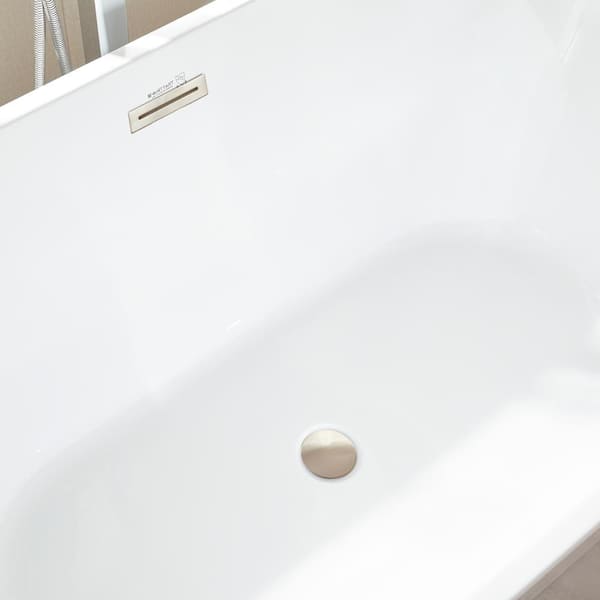 Bordeaux 54 in. Acrylic Flatbottom Freestanding Bathtub in