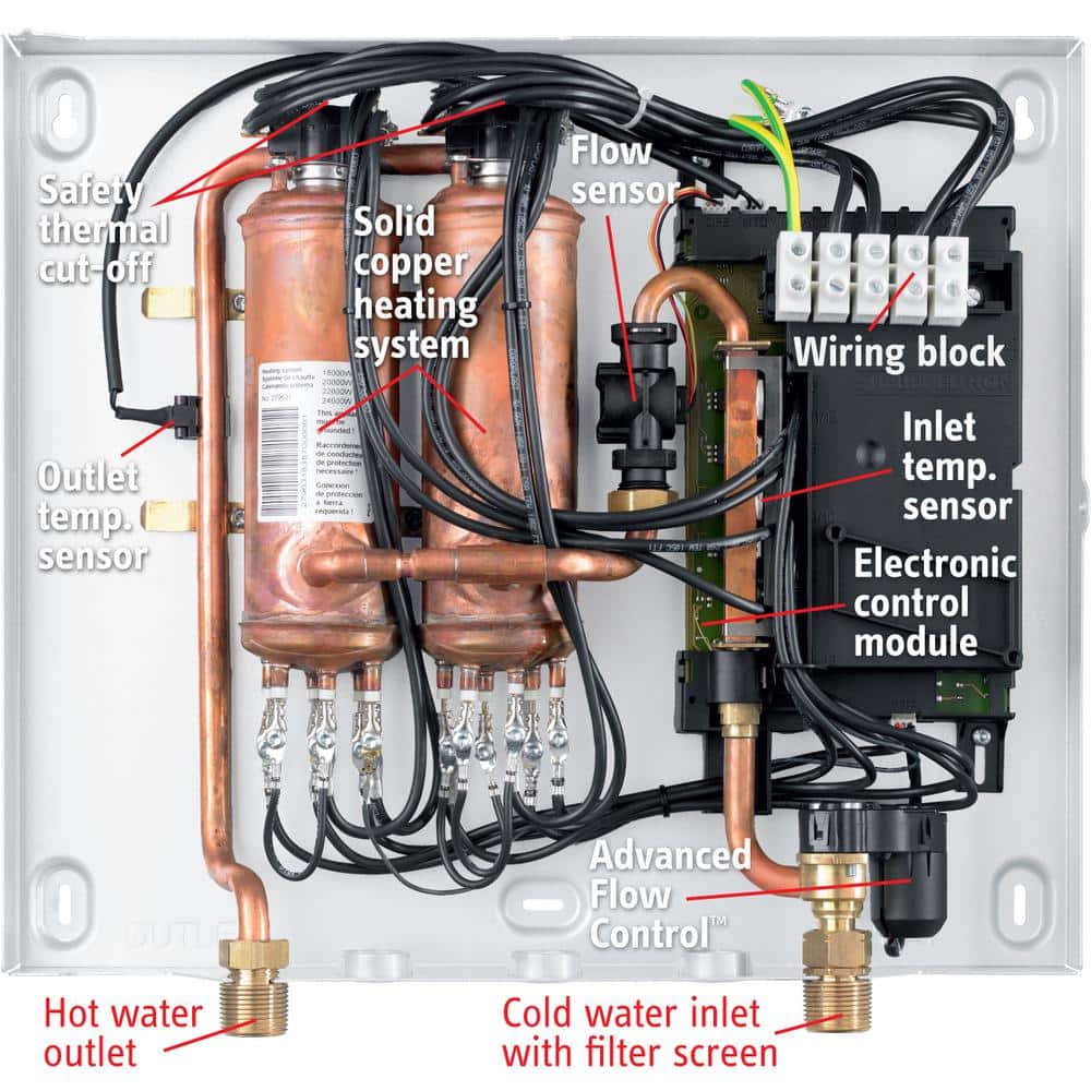 Tempra 24 Plus White Electric Tankless Water Heater