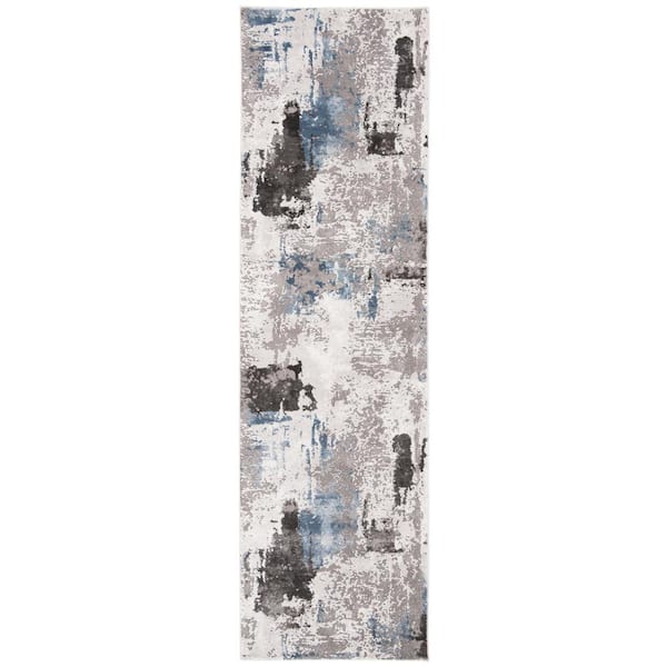 SAFAVIEH Craft Gray/Blue 2 ft. x 8 ft. Gradient Abstract Runner Rug