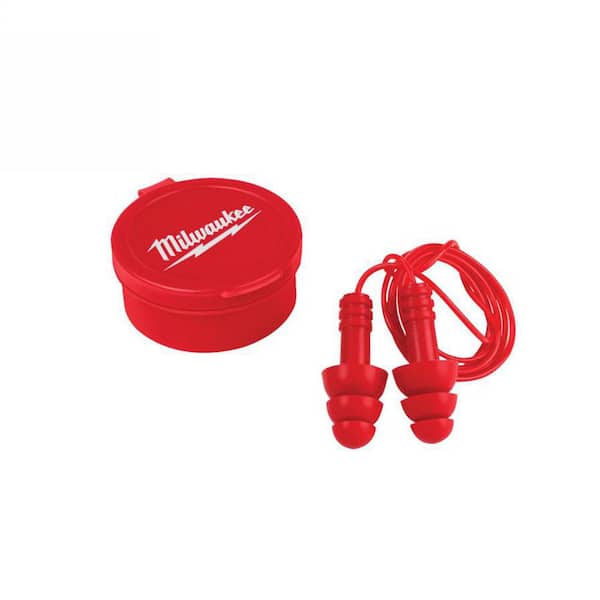 Milwaukee Corded Red Earplugs (3-Pack) with 26 dB Noise Reduction Rating