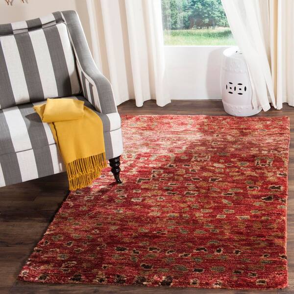 Tangier 4 ft. x 6 ft. Red/Multi Abstract Area Rug